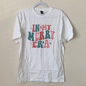 White Graphic Tee - In My Merry Era